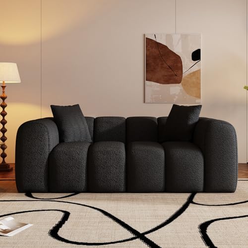 WHGBJA 79 Convertible Sleeper Sofa Bed with Cylindrical Pillow  Corduroy Folding Mattress Couch with Fixed Shape Frame  Floor Sofa Lounge Couch for Living Room Bedroom Lounge Studio