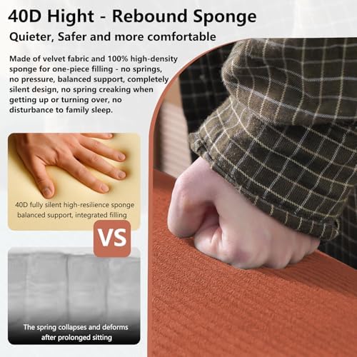 WHGBJA 79 Convertible Sleeper Sofa Bed with Cylindrical Pillow  Corduroy Folding Mattress Couch with Fixed Shape Frame  Floor Sofa Lounge Couch for Living Room Bedroom Lounge Studio