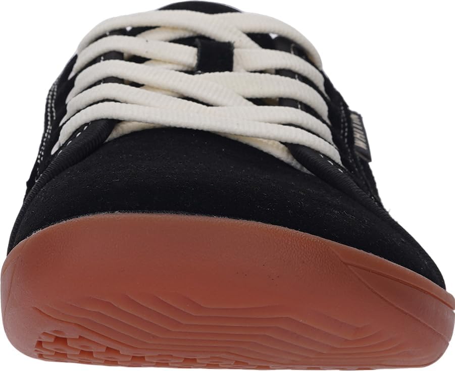 WHITIN Mens Wide Genuine Leather Barefoot Shoes   Minimalist Fashion Sneakers   Zero Drop Sole