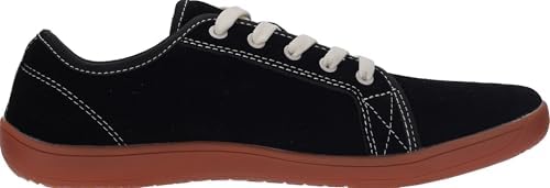 WHITIN Mens Wide Genuine Leather Barefoot Shoes   Minimalist Fashion Sneakers   Zero Drop Sole