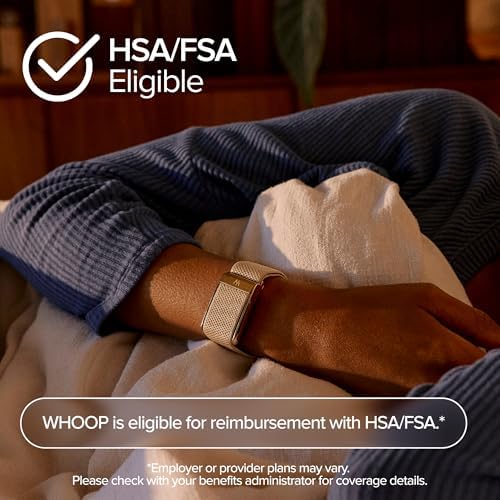 WHOOP 5 0/MG Activity Tracker   12 Month Membership   Health and Fitness Wearable   24/7 Activity and Sleep Tracker  Personalized Coaching  Menstrual Cycle Insights   14  Days Battery Life