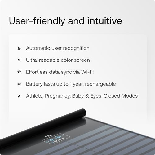 WITHINGS Body Scan   Connected WiFi Scale to Improve Your Health  BIA Personal Scale  Body Composition Analysis  Body Fat  Muscle Mass  Water Percentage