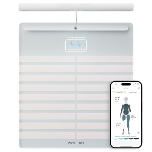 WITHINGS Body Scan   Connected WiFi Scale to Improve Your Health  BIA Personal Scale  Body Composition Analysis  Body Fat  Muscle Mass  Water Percentage