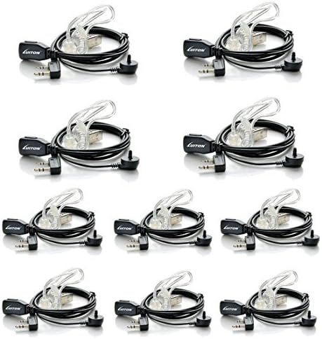 Walkie Talkie Earpiece with Mic for BaoFeng Radio Retevis Headset for Baofeng UV 5R BF 888S Arcshell Retevis H 777 RT21 RT22 Kenwood 2 Way Radio by LUITON  10 Pack
