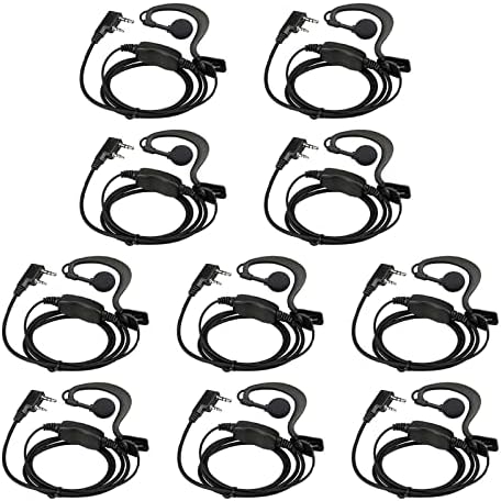 Walkie Talkie Earpiece with Mic for BaoFeng Radio Retevis Headset for Baofeng UV 5R BF 888S Arcshell Retevis H 777 RT21 RT22 Kenwood 2 Way Radio by LUITON  10 Pack