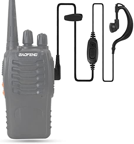 Walkie Talkie Earpiece with Mic for BaoFeng Radio Retevis Headset for Baofeng UV 5R BF 888S Arcshell Retevis H 777 RT21 RT22 Kenwood 2 Way Radio by LUITON  10 Pack