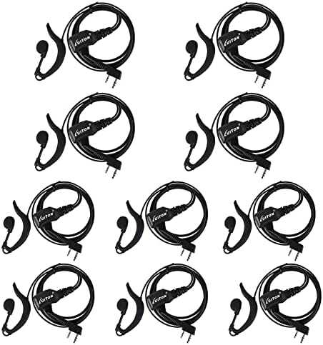Walkie Talkie Earpiece with Mic for BaoFeng Radio Retevis Headset for Baofeng UV 5R BF 888S Arcshell Retevis H 777 RT21 RT22 Kenwood 2 Way Radio by LUITON  10 Pack
