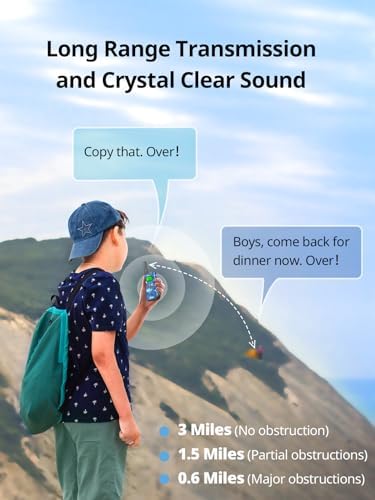 Walkie Talkies for Kids Rechargeable Toys for Boys and Girls Ages 3 12  3 Pack Long Range 2 Way Radios  Birthday Gifts Christmas Stockings  Outdoor Play  Family Games  Hiking Camping Gear