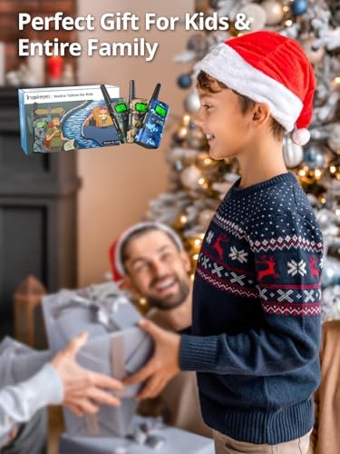 Walkie Talkies for Kids Rechargeable Toys for Boys and Girls Ages 3 12  3 Pack Long Range 2 Way Radios  Birthday Gifts Christmas Stockings  Outdoor Play  Family Games  Hiking Camping Gear