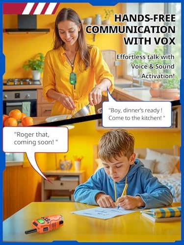 Walkie Talkies for Kids Rechargeable Toys for Boys and Girls Ages 3 12  3 Pack Long Range 2 Way Radios  Birthday Gifts Christmas Stockings  Outdoor Play  Family Games  Hiking Camping Gear