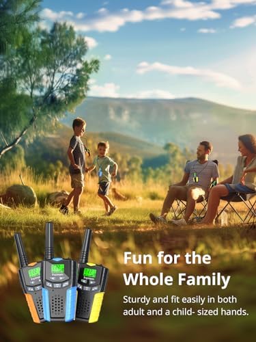 Walkie Talkies for Kids Rechargeable Toys for Boys and Girls Ages 3 12  3 Pack Long Range 2 Way Radios  Birthday Gifts Christmas Stockings  Outdoor Play  Family Games  Hiking Camping Gear