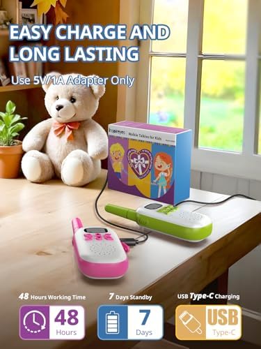 Walkie Talkies for Kids Rechargeable Toys for Boys and Girls Ages 3 12  3 Pack Long Range 2 Way Radios  Birthday Gifts Christmas Stockings  Outdoor Play  Family Games  Hiking Camping Gear