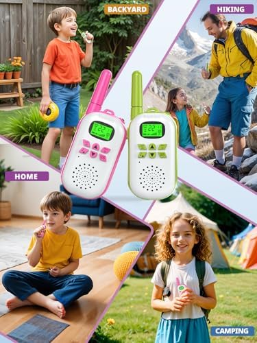 Walkie Talkies for Kids Rechargeable Toys for Boys and Girls Ages 3 12  3 Pack Long Range 2 Way Radios  Birthday Gifts Christmas Stockings  Outdoor Play  Family Games  Hiking Camping Gear