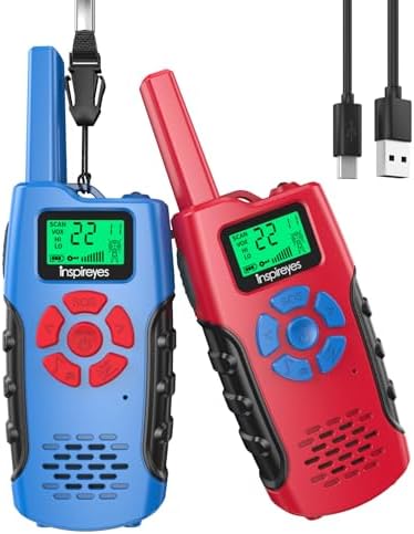 Walkie Talkies for Kids Rechargeable Toys for Boys and Girls Ages 3 12  3 Pack Long Range 2 Way Radios  Birthday Gifts Christmas Stockings  Outdoor Play  Family Games  Hiking Camping Gear