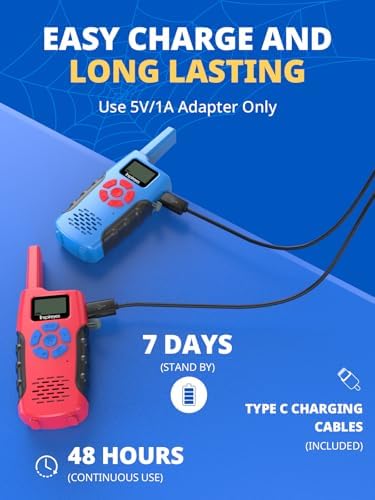 Walkie Talkies for Kids Rechargeable Toys for Boys and Girls Ages 3 12  3 Pack Long Range 2 Way Radios  Birthday Gifts Christmas Stockings  Outdoor Play  Family Games  Hiking Camping Gear