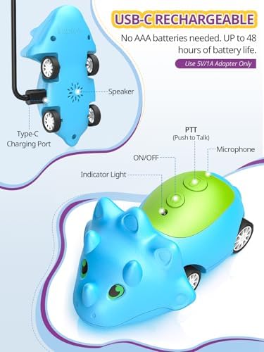 Walkie Talkies for Kids Rechargeable Toys for Boys and Girls Ages 3 12  3 Pack Long Range 2 Way Radios  Birthday Gifts Christmas Stockings  Outdoor Play  Family Games  Hiking Camping Gear