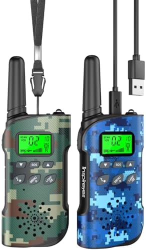 Walkie Talkies for Kids Rechargeable Toys for Boys and Girls Ages 3 12  3 Pack Long Range 2 Way Radios  Birthday Gifts Christmas Stockings  Outdoor Play  Family Games  Hiking Camping Gear