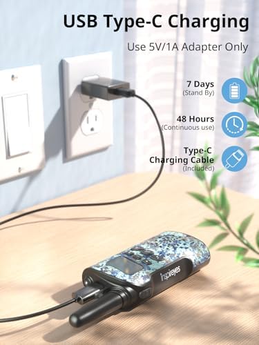 Walkie Talkies for Kids Rechargeable Toys for Boys and Girls Ages 3 12  3 Pack Long Range 2 Way Radios  Birthday Gifts Christmas Stockings  Outdoor Play  Family Games  Hiking Camping Gear