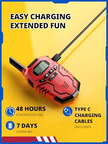 Walkie Talkies for Kids Rechargeable Toys for Boys and Girls Ages 3 12  3 Pack Long Range 2 Way Radios  Birthday Gifts Christmas Stockings  Outdoor Play  Family Games  Hiking Camping Gear