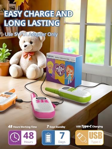 Walkie Talkies for Kids Rechargeable Toys for Boys and Girls Ages 3 12  3 Pack Long Range 2 Way Radios  Birthday Gifts Christmas Stockings  Outdoor Play  Family Games  Hiking Camping Gear