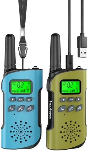Walkie Talkies for Kids Rechargeable Toys for Boys and Girls Ages 3 12  3 Pack Long Range 2 Way Radios  Birthday Gifts Christmas Stockings  Outdoor Play  Family Games  Hiking Camping Gear