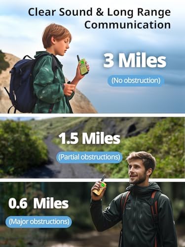 Walkie Talkies for Kids Rechargeable Toys for Boys and Girls Ages 3 12  3 Pack Long Range 2 Way Radios  Birthday Gifts Christmas Stockings  Outdoor Play  Family Games  Hiking Camping Gear
