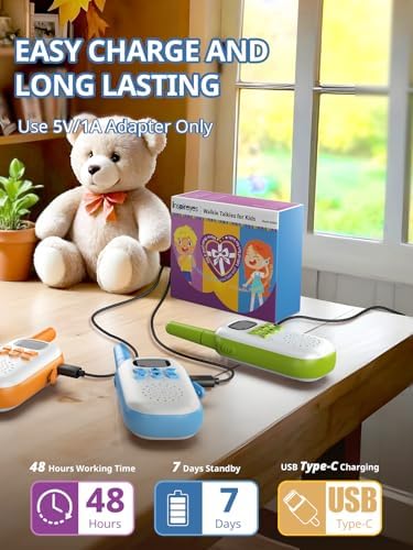 Walkie Talkies for Kids Rechargeable Toys for Boys and Girls Ages 3 12  3 Pack Long Range 2 Way Radios  Birthday Gifts Christmas Stockings  Outdoor Play  Family Games  Hiking Camping Gear