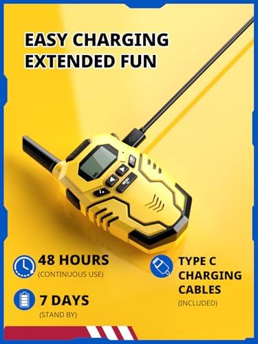 Walkie Talkies for Kids Rechargeable Toys for Boys and Girls Ages 3 12  3 Pack Long Range 2 Way Radios  Birthday Gifts Christmas Stockings  Outdoor Play  Family Games  Hiking Camping Gear