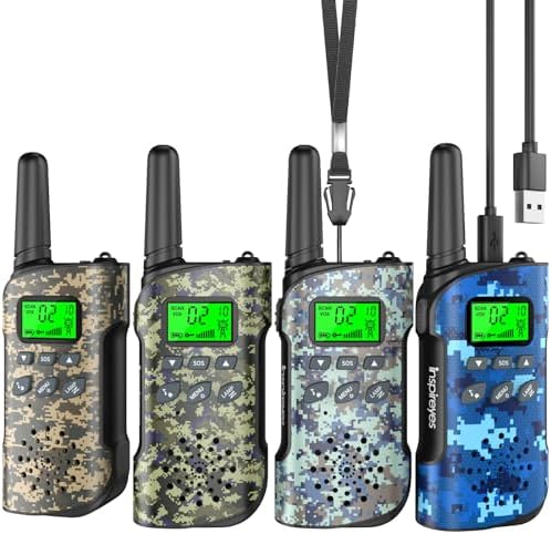 Walkie Talkies for Kids Rechargeable Toys for Boys and Girls Ages 3 12  3 Pack Long Range 2 Way Radios  Birthday Gifts Christmas Stockings  Outdoor Play  Family Games  Hiking Camping Gear