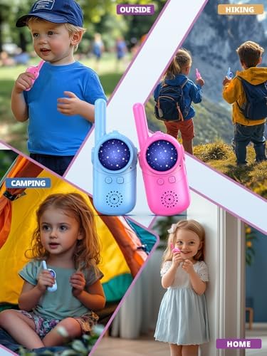 Walkie Talkies for Kids Rechargeable Toys for Boys and Girls Ages 3 12  3 Pack Long Range 2 Way Radios  Birthday Gifts Christmas Stockings  Outdoor Play  Family Games  Hiking Camping Gear