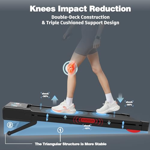 Walking Pad Treadmill with 12  9 Level Auto Incline  450 lbs Capacity RGB LED Screen  Bluetooth Speaker Under Desk Treadmill  Compact Treadmills for Home Hiking
