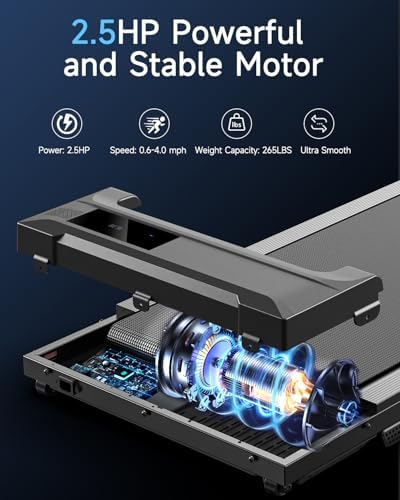 Walking Pad Treadmill for Home   Under Desk Treadmills Mini Portable Walking Running Machine Slim Compact Motorized Electric Treadmill with Adjustable Speed Remote
