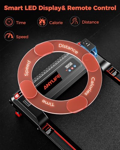 Walking Pad Treadmill  Anylife Incline Walking Pads Under Desk 330lb Capacity  2 5HP Portable Treadmills for Home  Compact Treadmill Small Running Pad with LED Display  Remote Control
