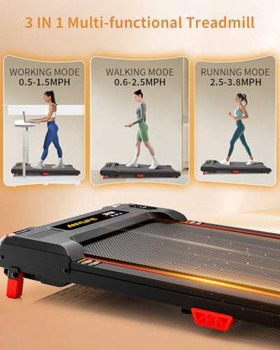 Walking Pad Treadmill  Anylife Incline Walking Pads Under Desk 330lb Capacity  2 5HP Portable Treadmills for Home  Compact Treadmill Small Running Pad with LED Display  Remote Control