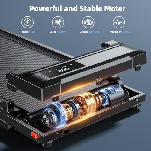 Walking Pad Treadmill for Home   Folding Treadmills with Handle Bar Portable Compact Fold up Indoor Foldable Handles Electric Walk Pads Small Spaces Mini Running Quiet Under Bed Office