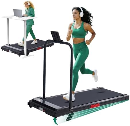 Walking Pad Treadmill with Handle Bar and Incline  0 6 7 6MPH Electric Under Desk Treadmill for Home Small  350LBS Mini Small Treadmills with Handles  3 0HP Portable Treadmills for Home Exercising