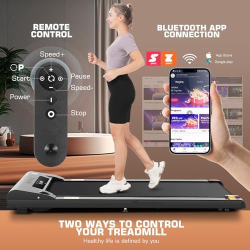 Walking Pad Treadmill  Funmily 2 5hp Under Desk Treadmill for Home/Office  2026 Upgrade 3 in 1 Portable Treadmills with App  Remote Control  LED Display  300 Lb Capacity