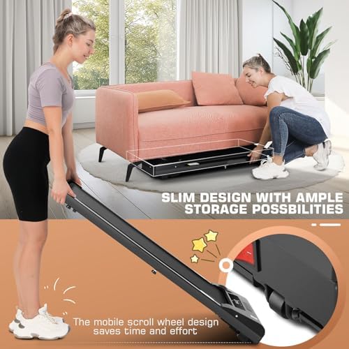 Walking Pad Treadmill  Funmily 2 5hp Under Desk Treadmill for Home/Office  2026 Upgrade 3 in 1 Portable Treadmills with App  Remote Control  LED Display  300 Lb Capacity