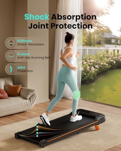Walking Pad  Under Desk Treadmill with Incline for Home Office 2 5HP Portable Walking Treadmill with 265 Lbs Weight Capacity Walking Machine  Remote Control  LED Display