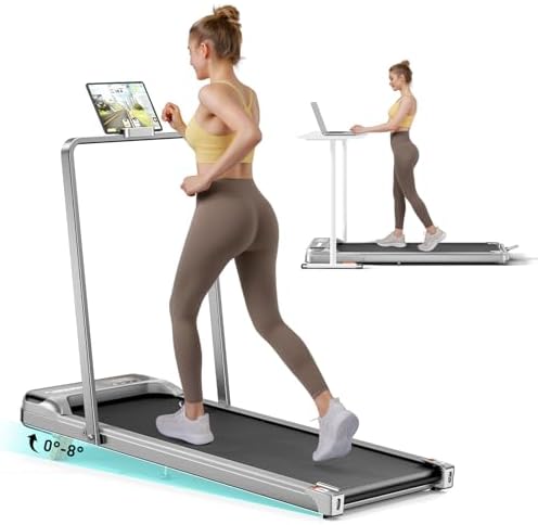 Walking Pad  Under Desk Treadmill with Incline for Home Office 2 5HP Portable Walking Treadmill with 265 Lbs Weight Capacity Walking Machine  Remote Control  LED Display