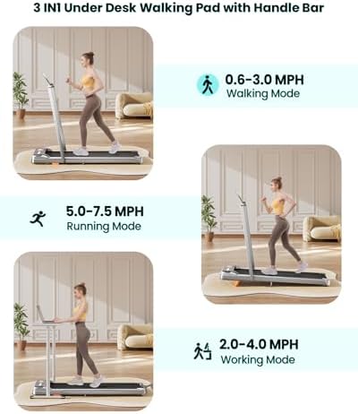 Walking Pad  Under Desk Treadmill with Incline for Home Office 2 5HP Portable Walking Treadmill with 265 Lbs Weight Capacity Walking Machine  Remote Control  LED Display
