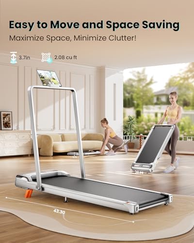 Walking Pad  Under Desk Treadmill with Incline for Home Office 2 5HP Portable Walking Treadmill with 265 Lbs Weight Capacity Walking Machine  Remote Control  LED Display