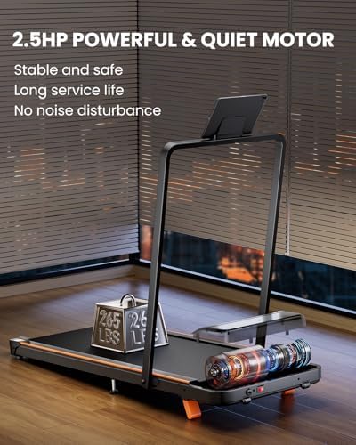 Walking Pad  Under Desk Treadmill with Incline for Home Office 2 5HP Portable Walking Treadmill with 265 Lbs Weight Capacity Walking Machine  Remote Control  LED Display