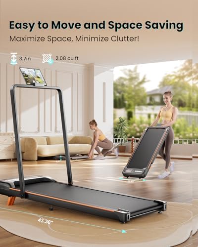 Walking Pad  Under Desk Treadmill with Incline for Home Office 2 5HP Portable Walking Treadmill with 265 Lbs Weight Capacity Walking Machine  Remote Control  LED Display