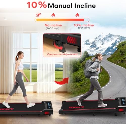 Walking Pad with 10  Incline Treadmills for Home  4 in 1 6 2MPH Walking Pad Under Desk Treadmill with Full Screen LED Display  2 75HP Brushless Drive  12 HIIT Programs  350 LBS Weight Capacity
