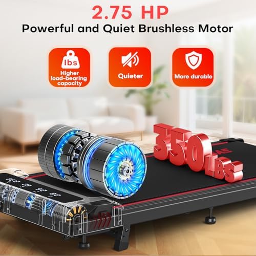 Walking Pad with 10  Incline Treadmills for Home  4 in 1 6 2MPH Walking Pad Under Desk Treadmill with Full Screen LED Display  2 75HP Brushless Drive  12 HIIT Programs  350 LBS Weight Capacity