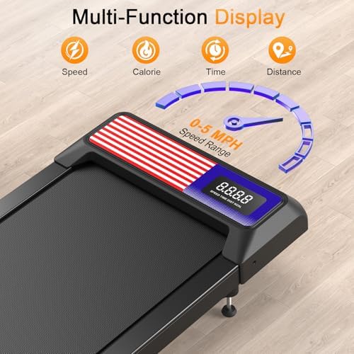 Walking Treadmill Pad with Handle Bar  Silent and Foldable Fitness Equipment  Treadmill with 4 in 1 Modes  Easy Assembly  Portable Home Gym Equipment