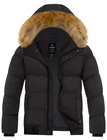 Wantdo Men s Hooded Puffer Jacket Waterproof Winter Coat Warmth Winter Jacket