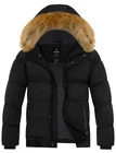 Wantdo Men s Hooded Puffer Jacket Waterproof Winter Coat Warmth Winter Jacket