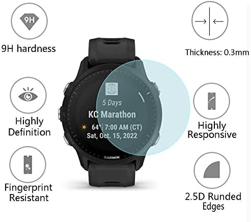 Watch Screen Protector  3 1Pack  Compatible with Garmin Forerunner 955/955 Solar  Tempered Glass Film Anti Scratch High Definition Full Coverage and Soft TPU Protective Case